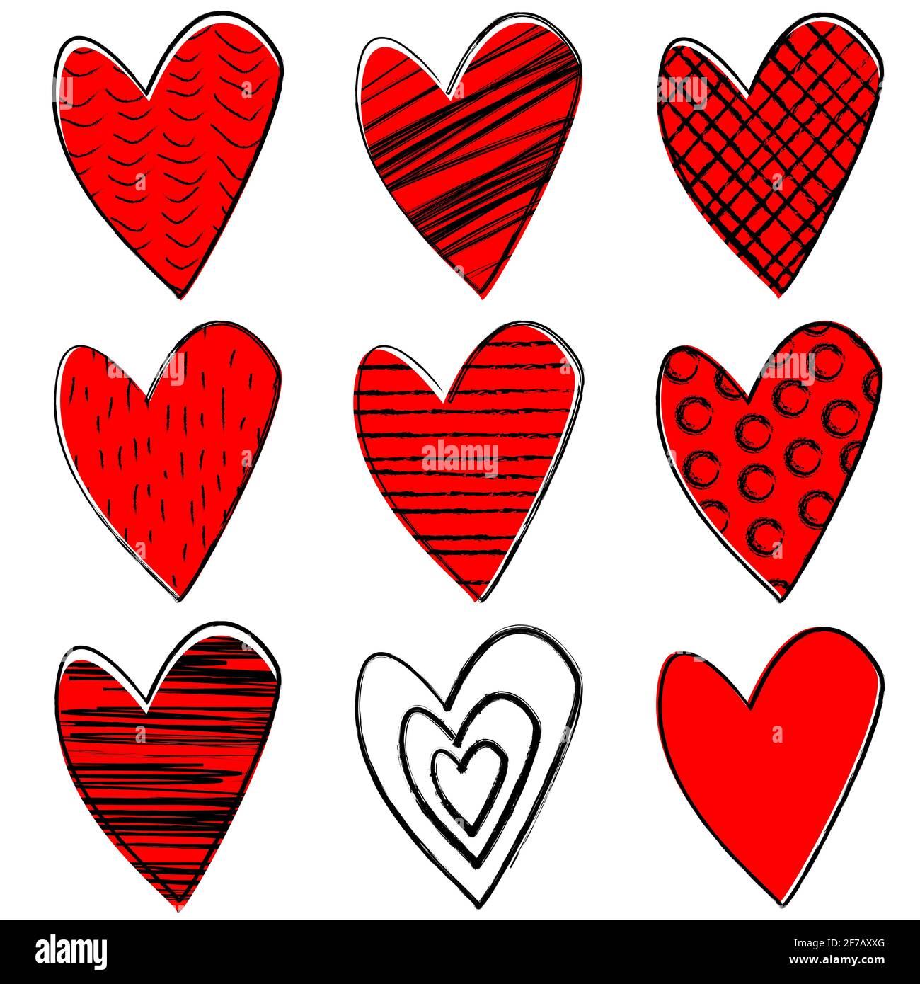 Set of doodle hearts Stock Vector Image & Art - Alamy