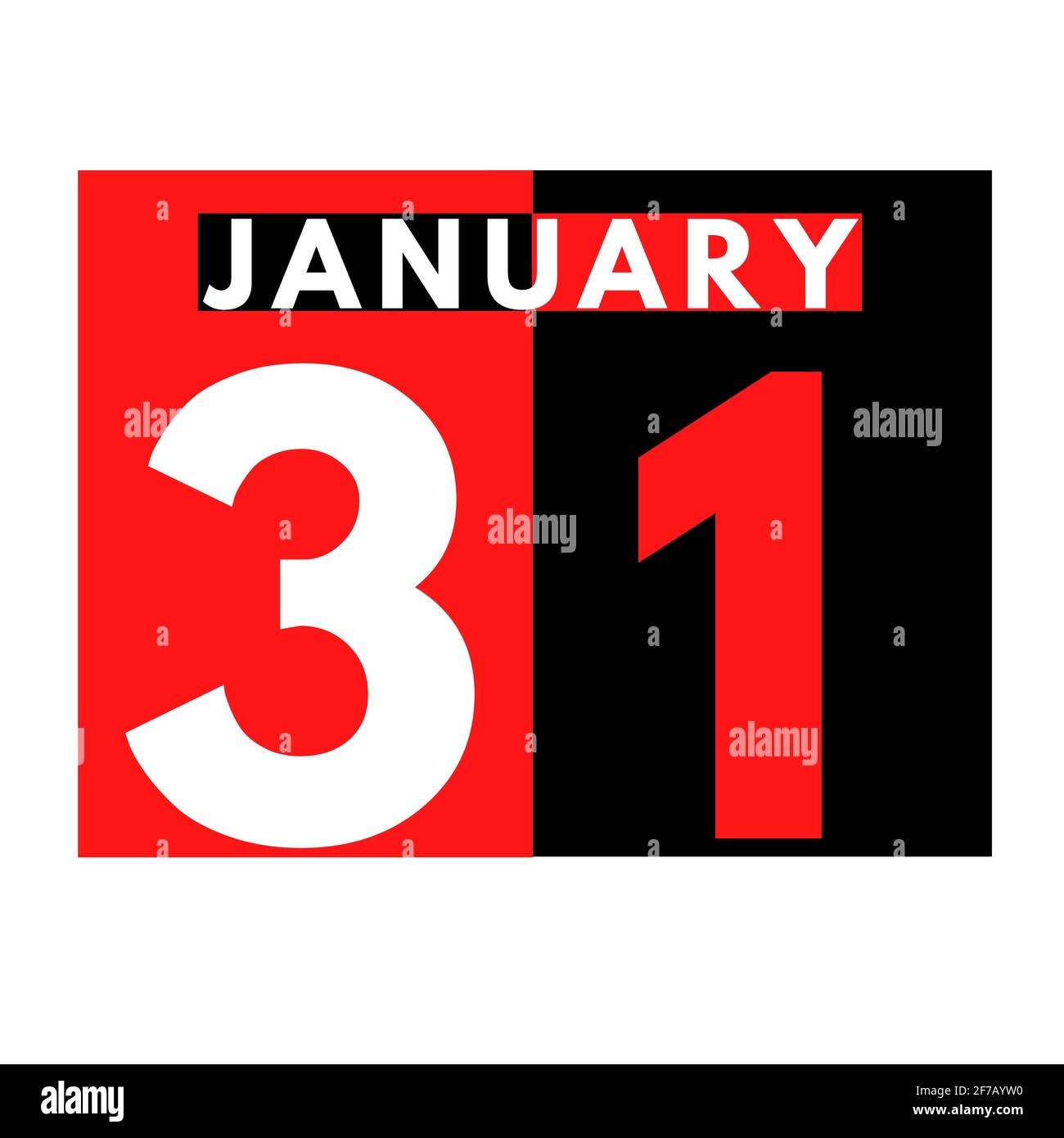 January 31 . Flat daily calendar icon .date ,day, month .calendar for