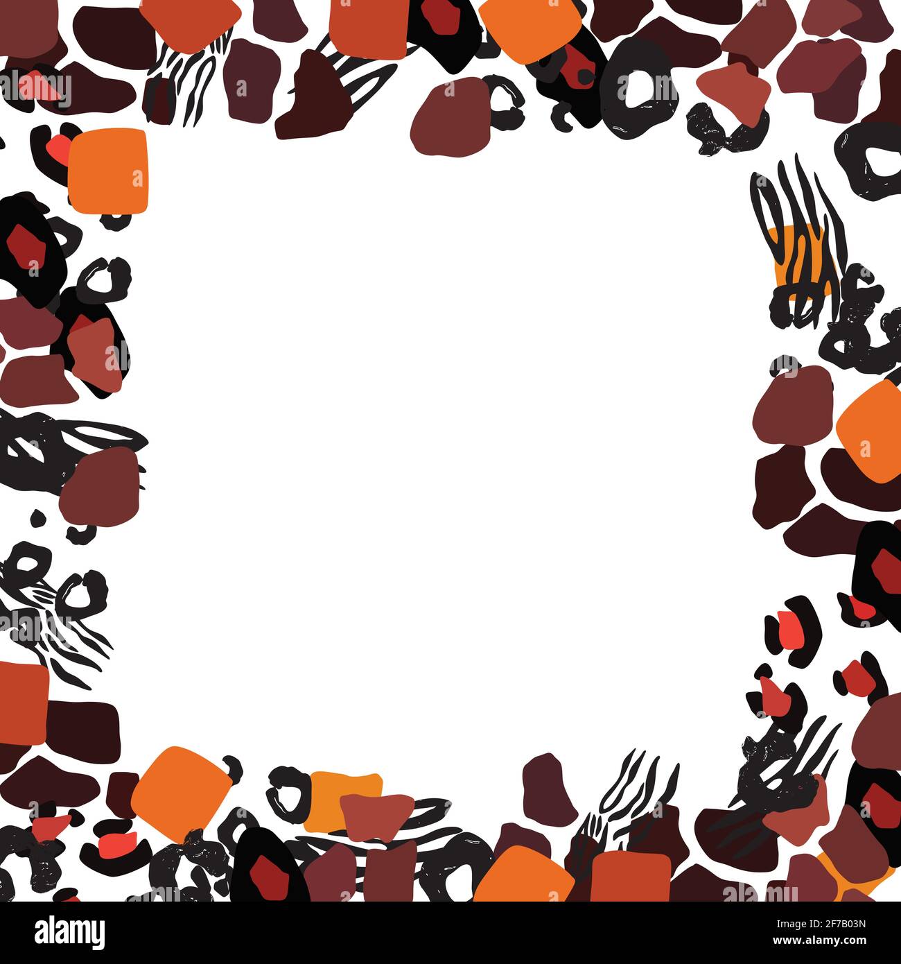 Animal vector frame. Abstract border on white background Stock Vector