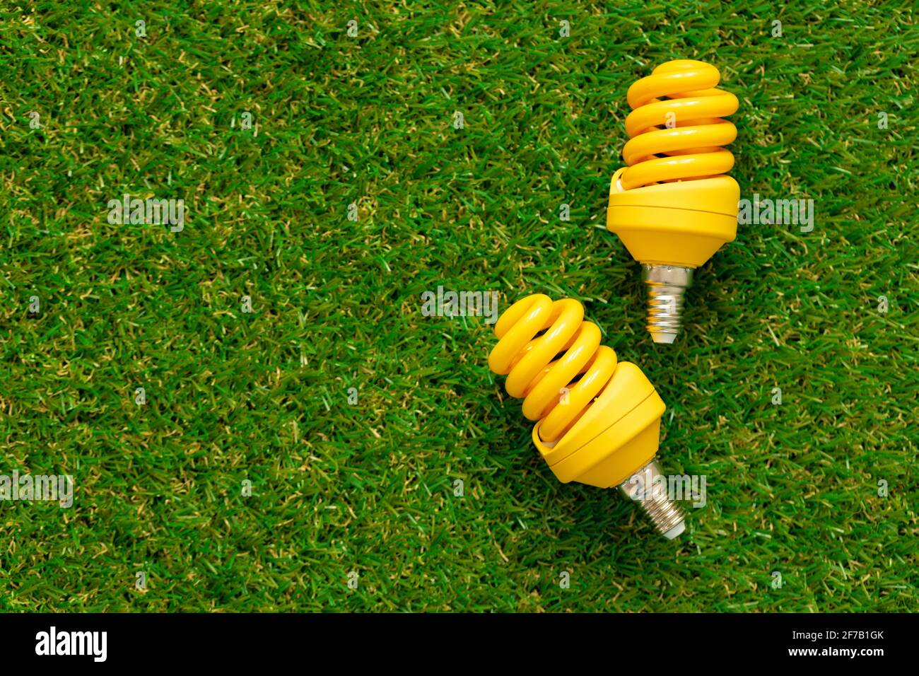 Energy efficient light bulb lying on grass Stock Photo - Alamy