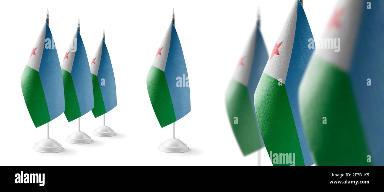 Set of Djibouti national flags on a white background Stock Photo