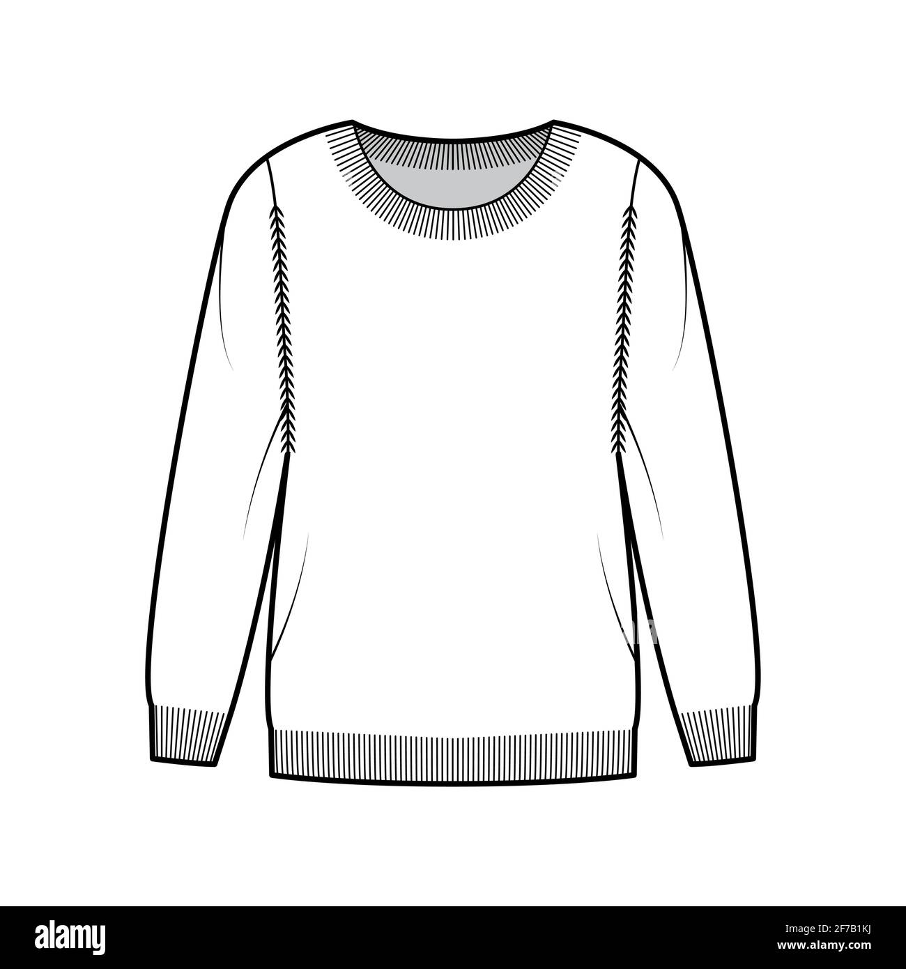 Sweater technical fashion illustration 