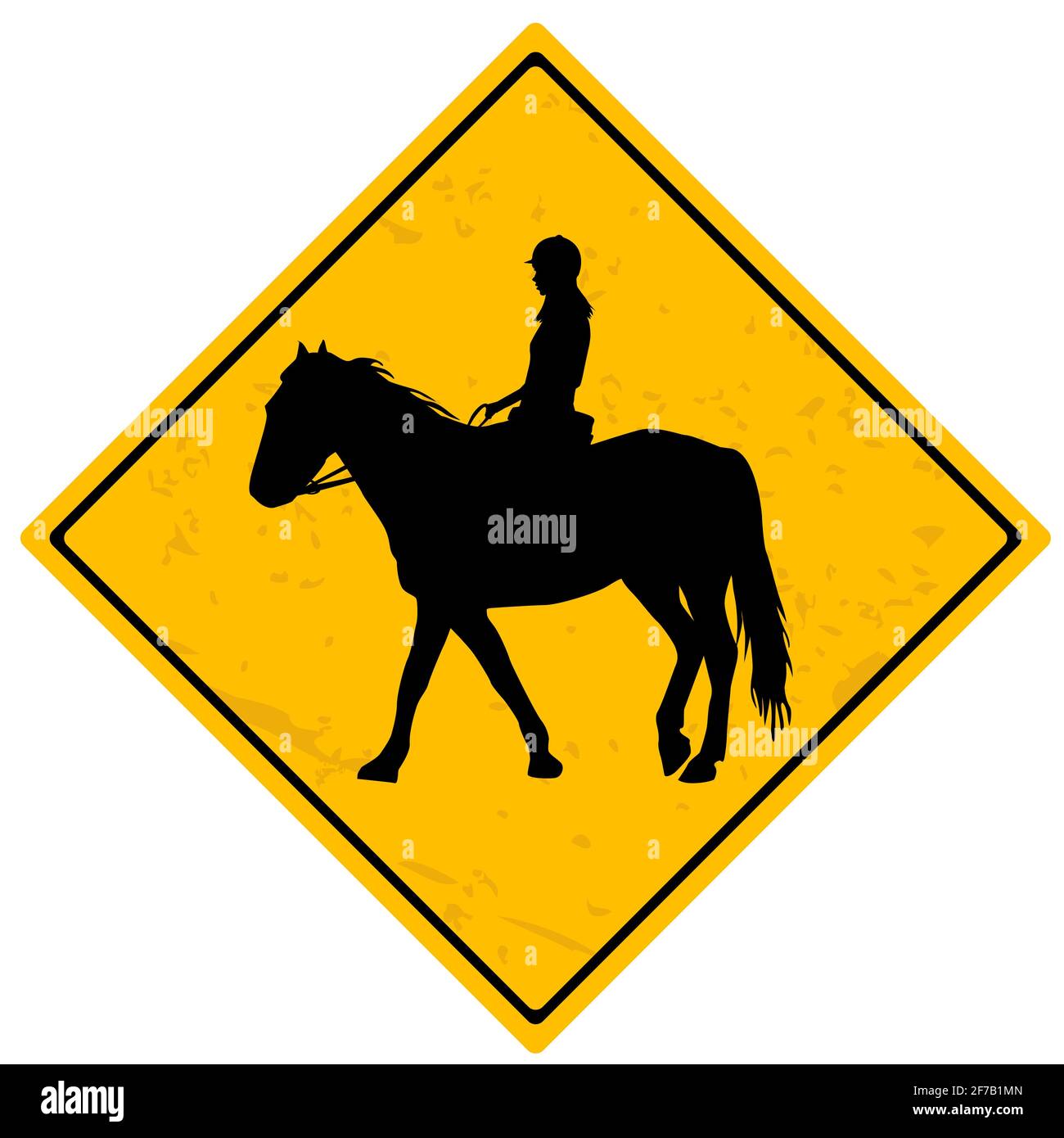 Horse rider road traffic sign Stock Vector