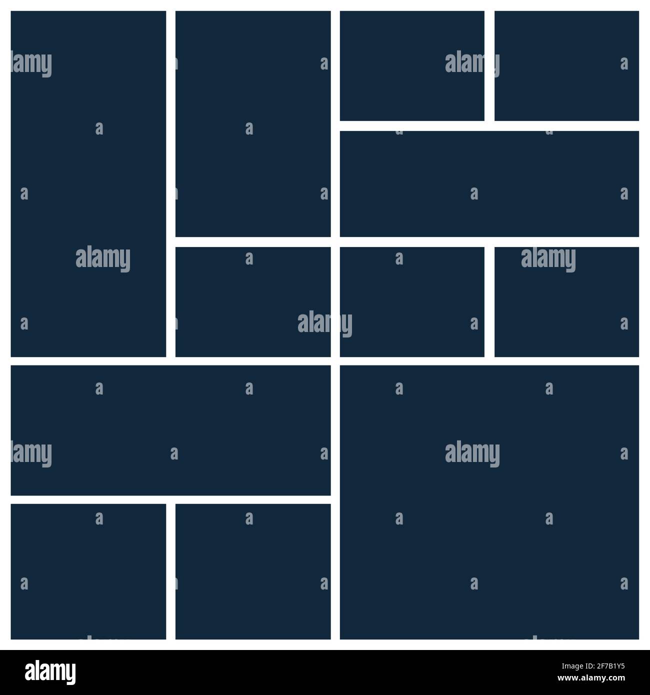 Photo collage mosaic grid template board picture frame. Border collage