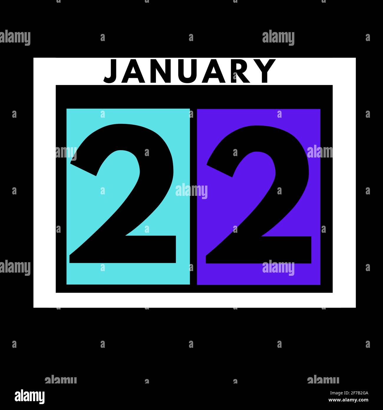 January 22 . colored flat daily calendar icon .date ,day, month ...
