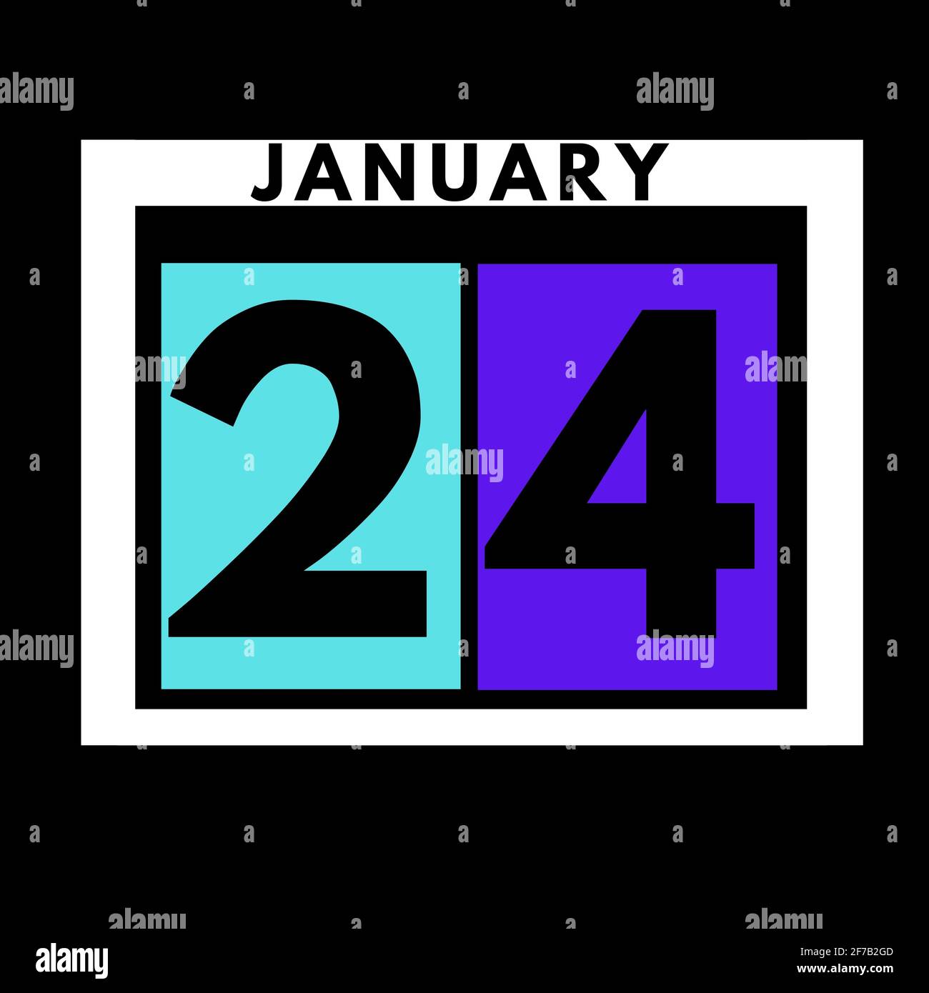 January 24 . colored flat daily calendar icon .date ,day, month ...