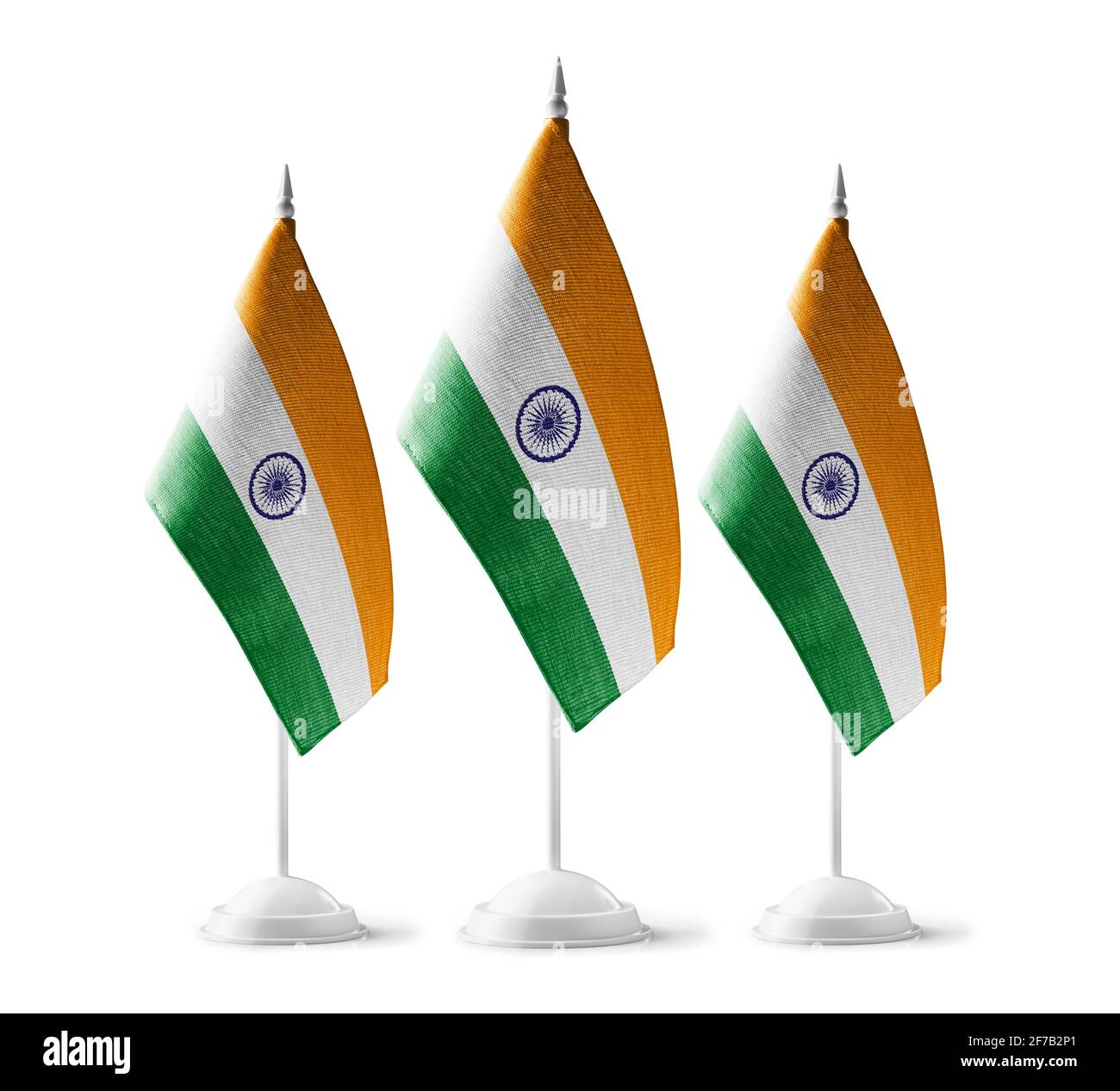 Small national flags of the India on a white background Stock Photo