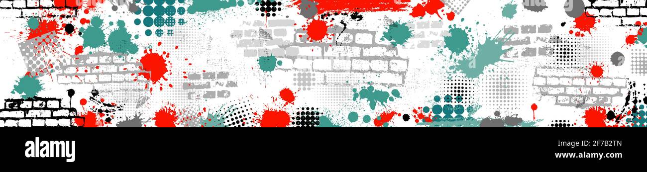Horizontal background from blots. Long vintage background . Vector illustration Stock Vector