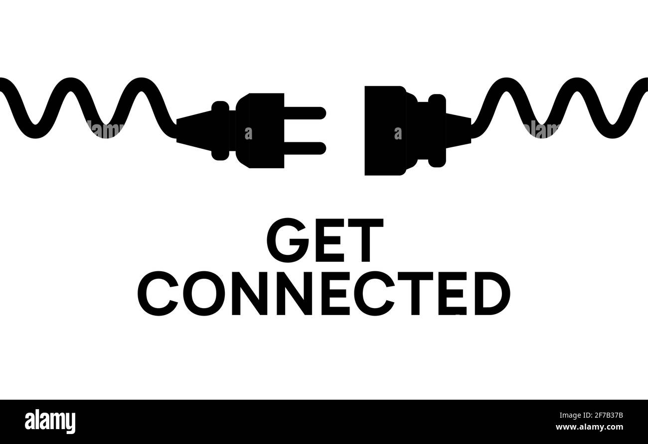 Electric Plug connect concept socket. Get connected or disconnect