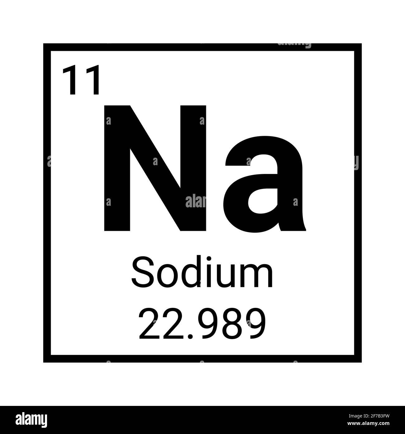 Sodium chemical element atom icon. Periodic sodium element symbol. Vector chemistry sign Stock Vector
