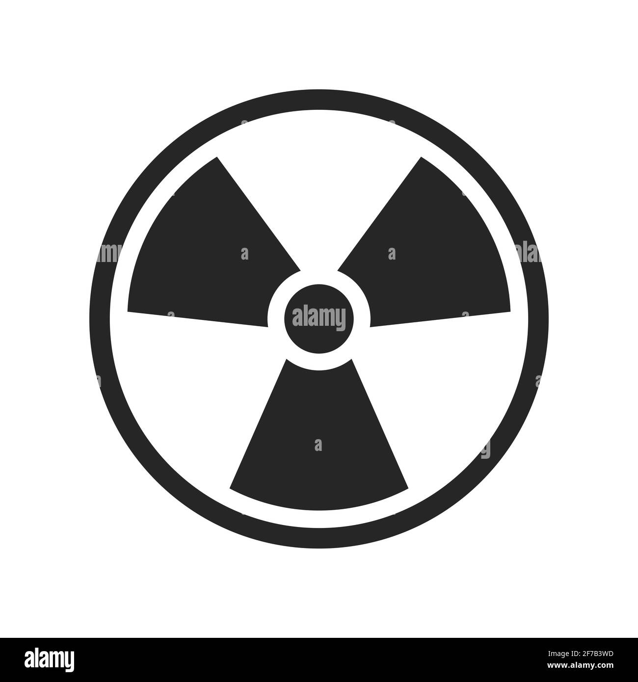 Radioactive icon nuclear symbol. Uranium reactor radiation hazard. Radioactive toxic danger sign design Stock Vector
