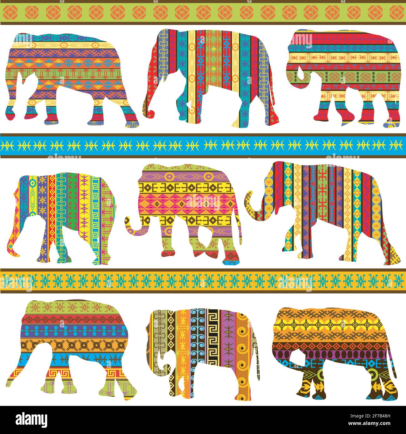 Traditional indian textile elephant pattern hi-res stock photography ...