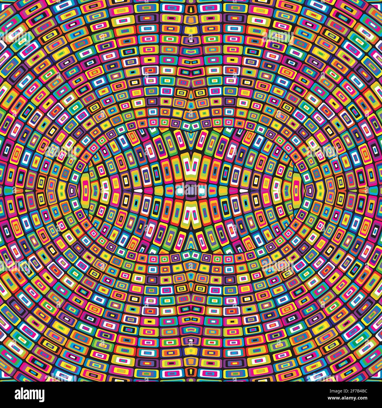 Mosaic geometric background with optical effect Stock Vector