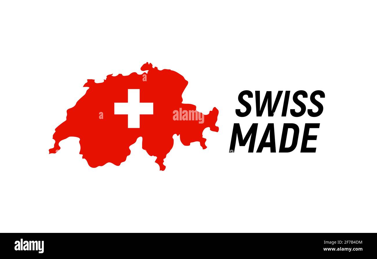 Swiss made product label. Switzerland quality flag vector sticker icon logo  Stock Vector Image & Art - Alamy