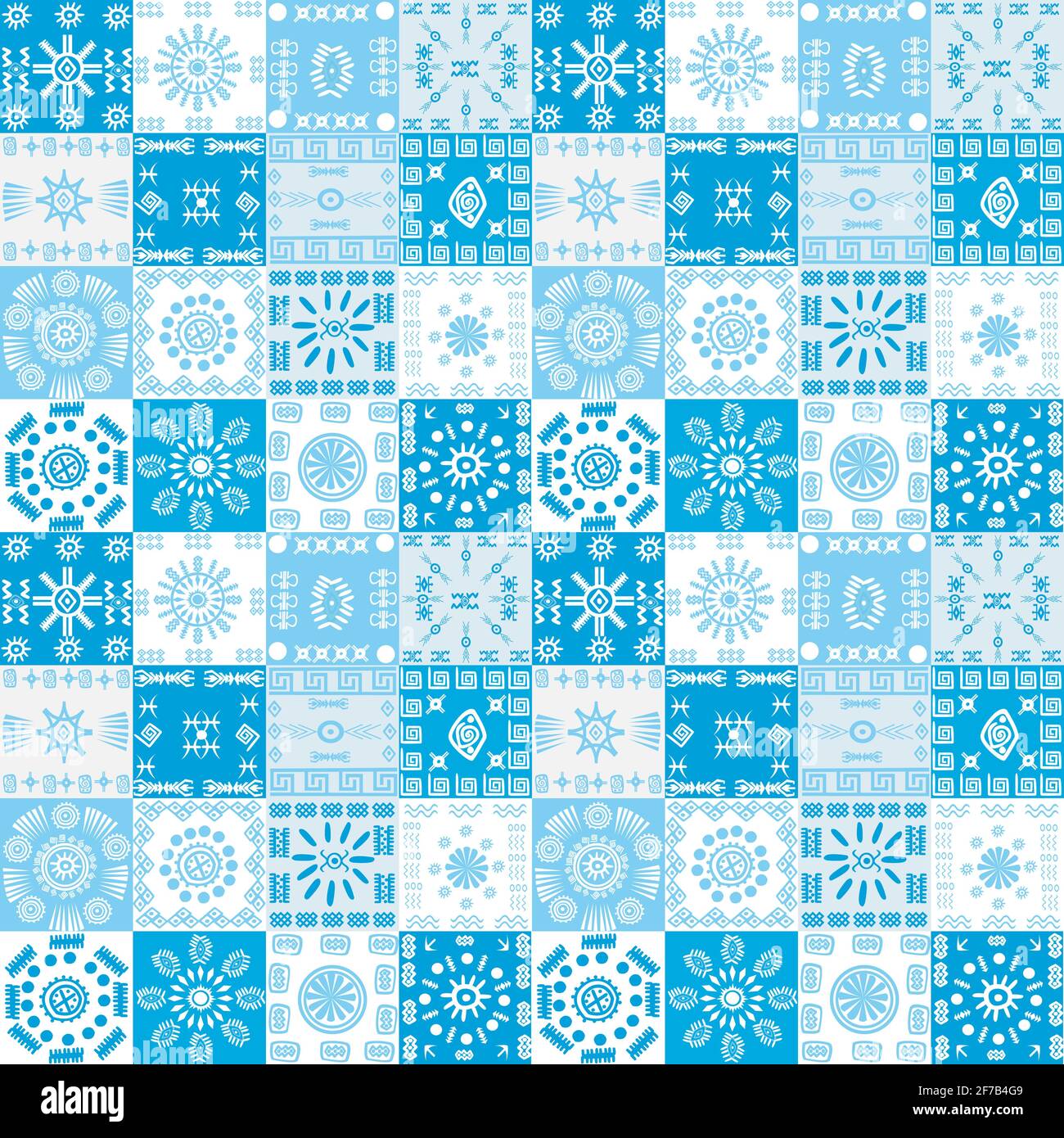 Blue seamless background with ethnic motifs Stock Vector Image & Art ...