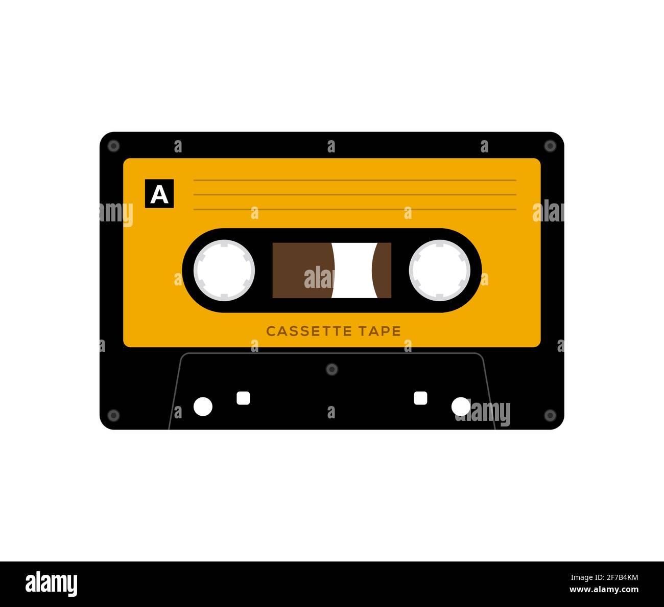 Audio cassette tape isolated vector old music retro player. Retro music audio cassette 80s blank mix Stock Vector