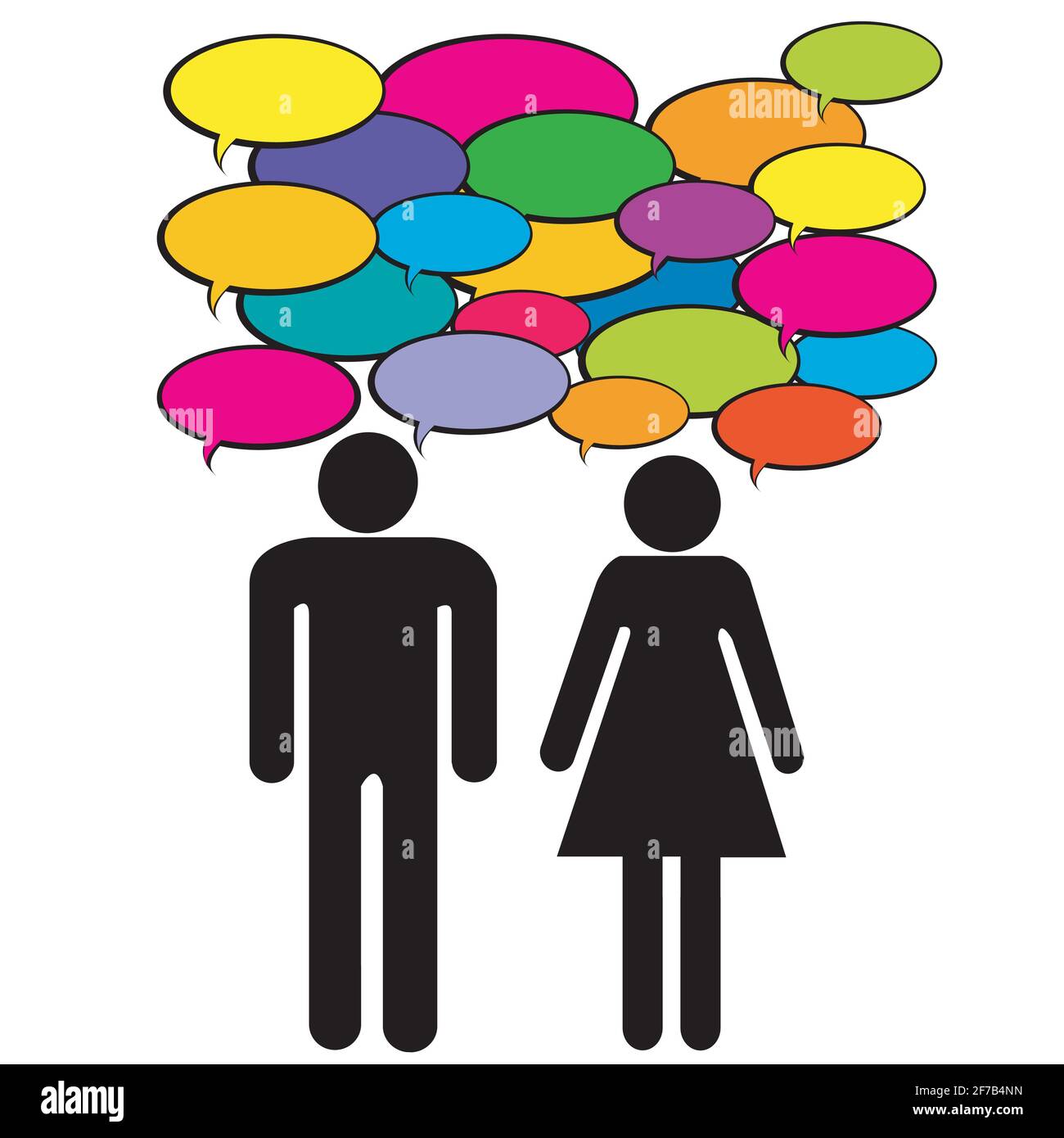Conversation between woman and man Stock Vector Images Alamy
