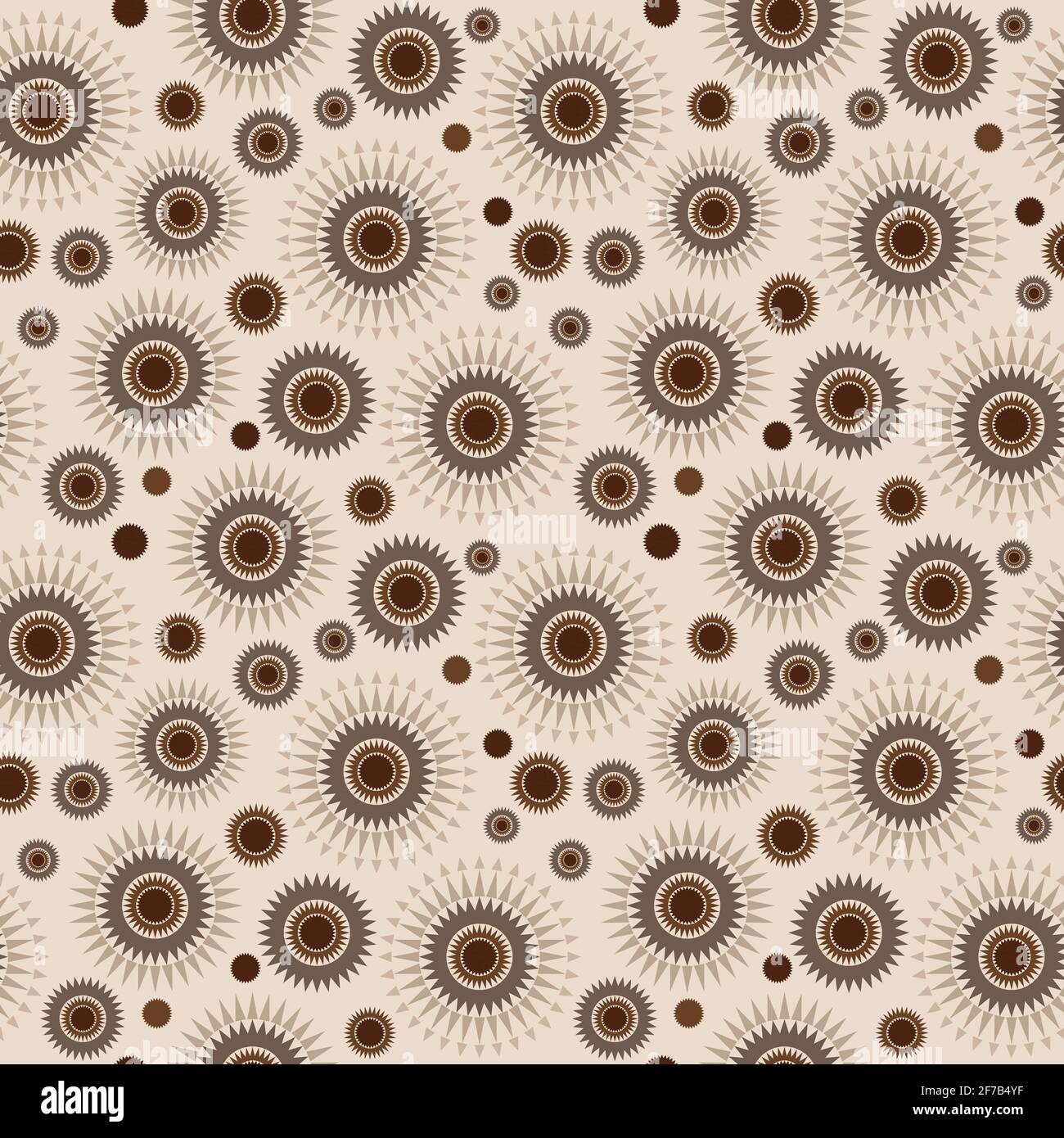 Abstract geometrical coffee brown seamless background Stock Vector