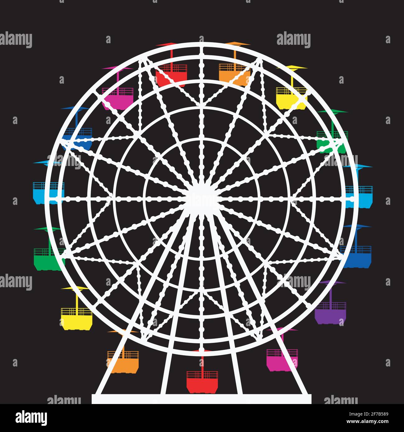 Illustration of a colorful ferris wheel from an amusement park Stock ...