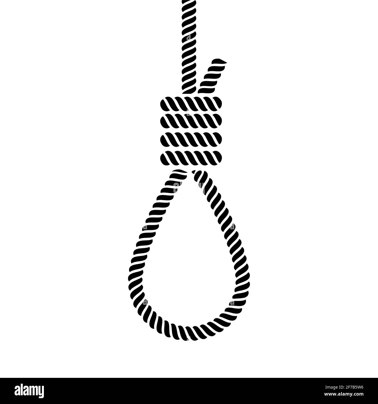 Rope loop noose icon. Vector rope hangman line illustration Stock Vector