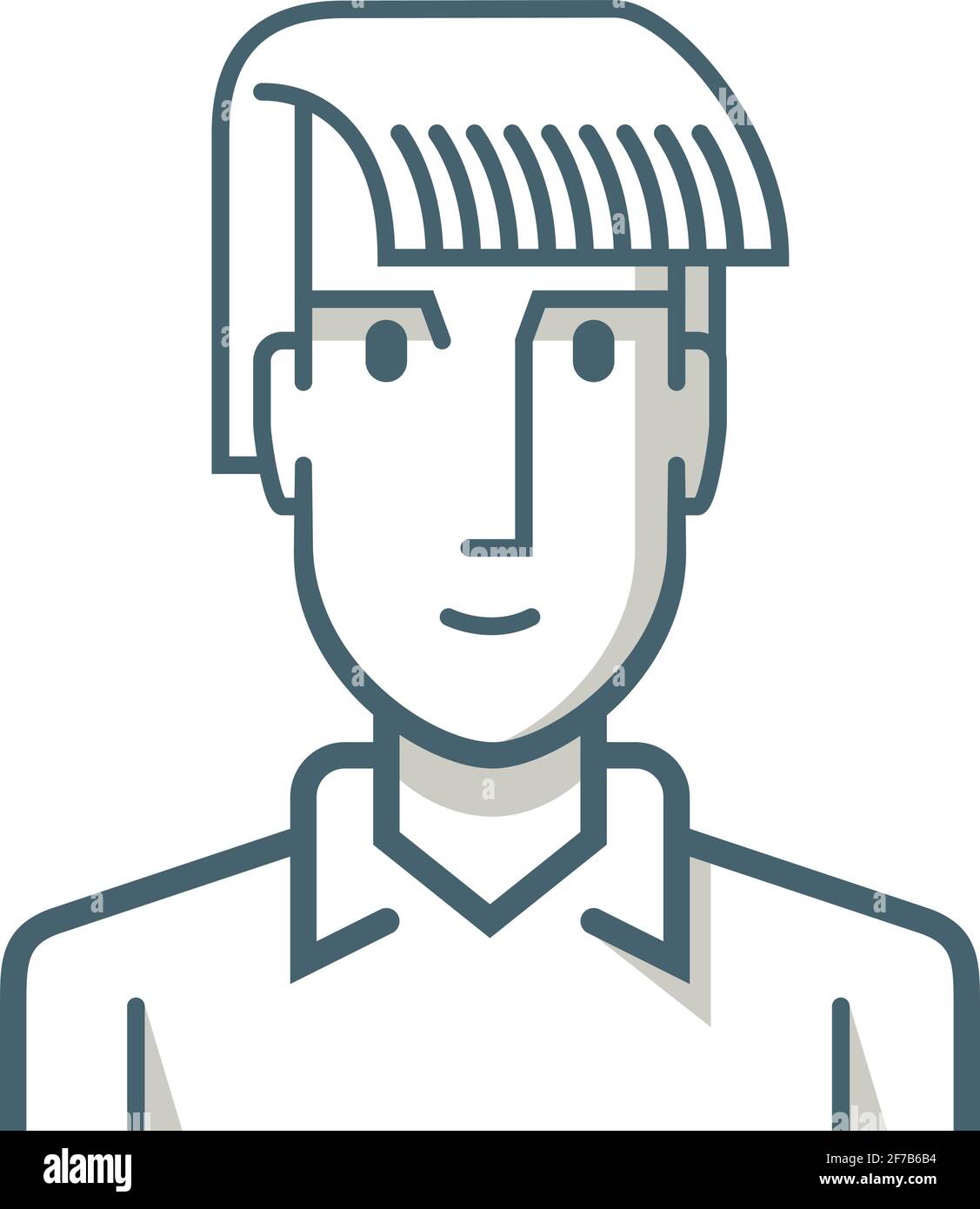 Illustration of a young man drawn with simple lines. Stock Vector