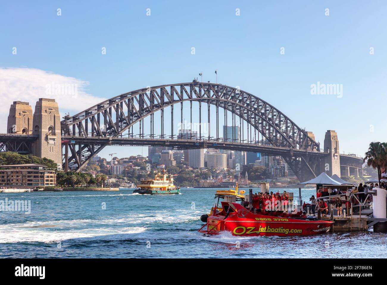 Sydney Harbour Bridge is an iconic landmark and major tourist attraction.  Australia. Stock Photo