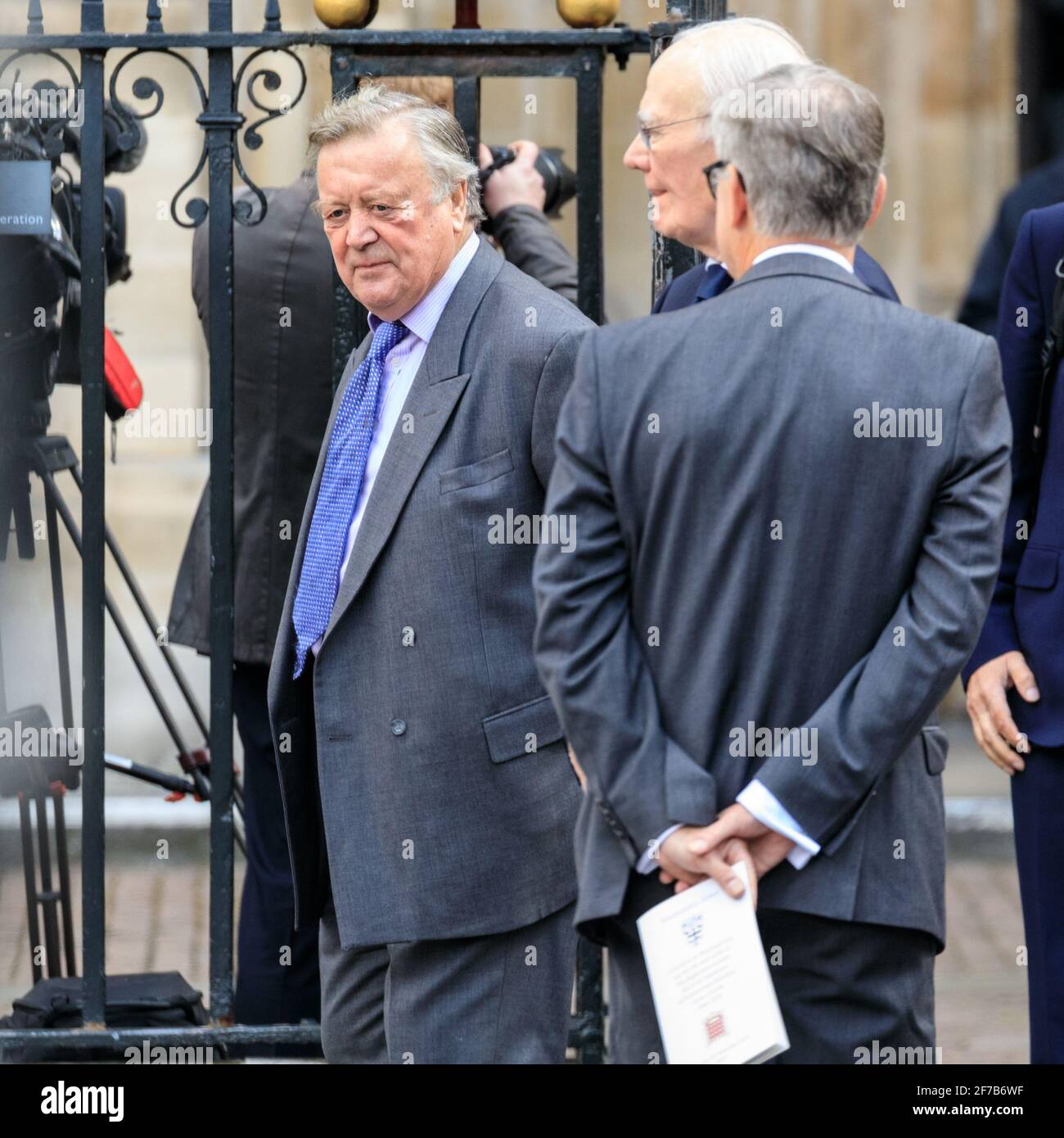 Kenneth 'Ken' Clarke exits Westminster Abbey after attending a memorial service for Lord Paddy Ashdown, London, UK Stock Photo
