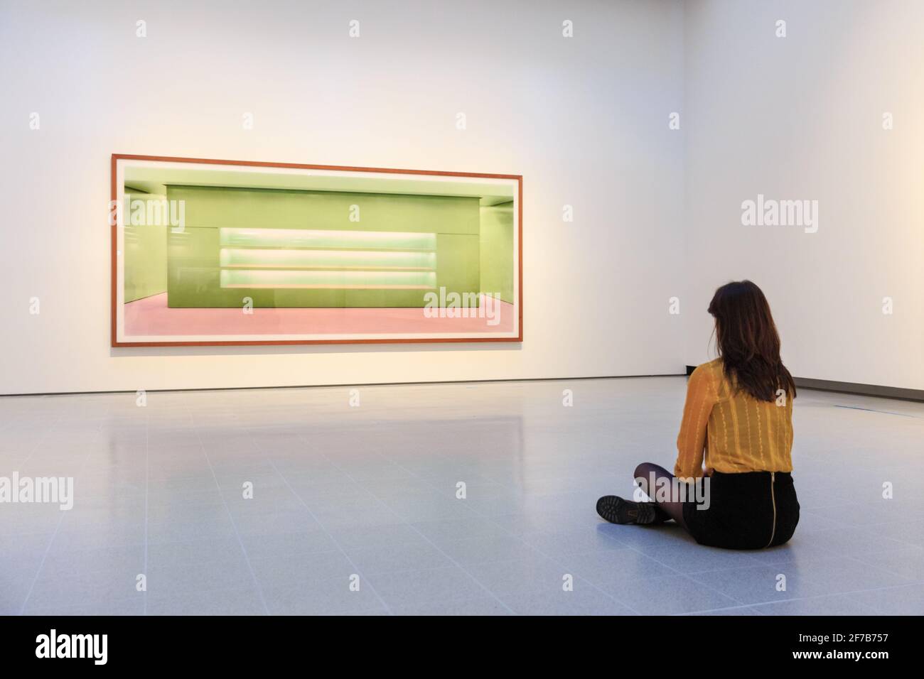 Gallery assistant looks at 'Prada II' by Andreas Gursky, press preview at  the Hayward Gallery in London, UK Stock Photo - Alamy