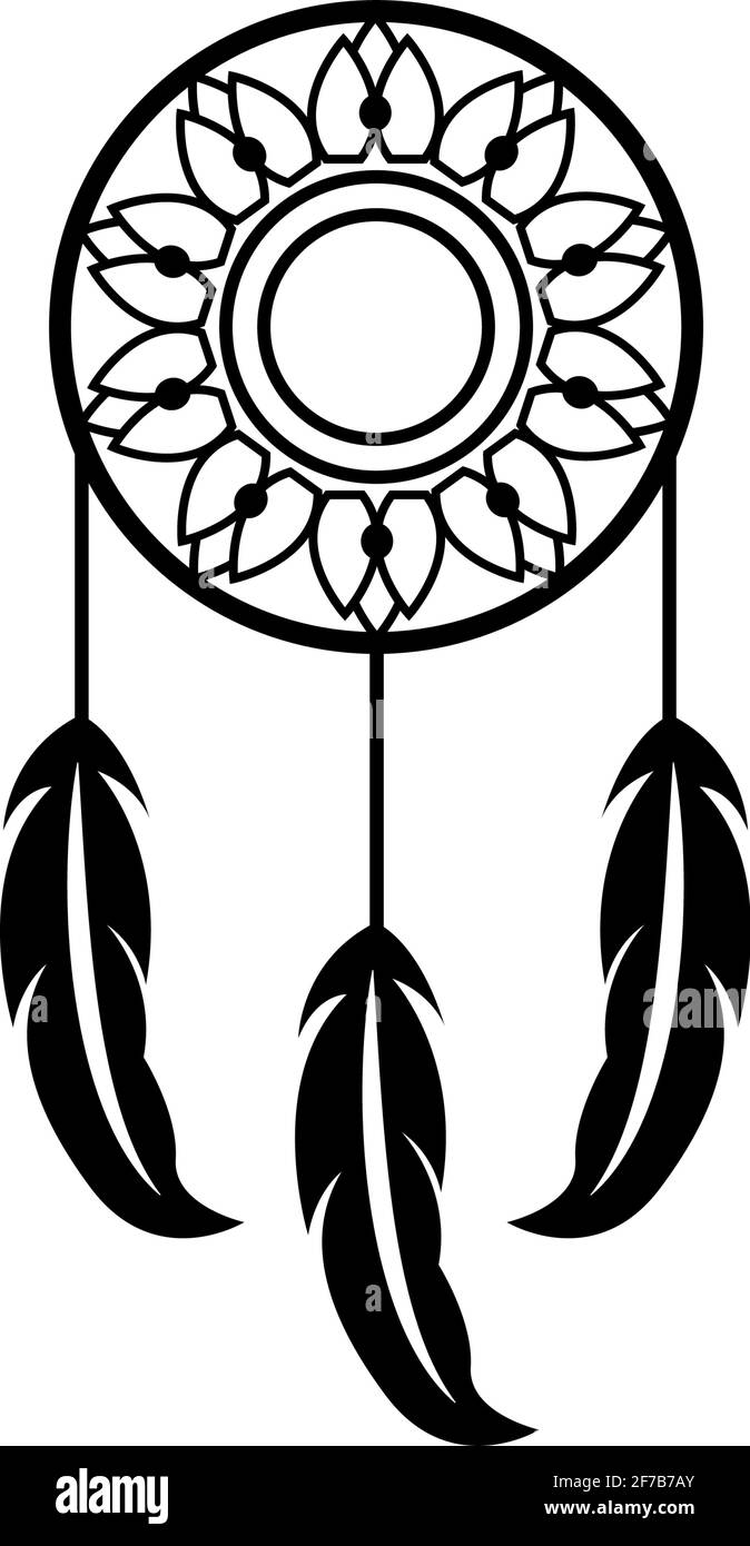 Dream Catcher Vector Icon on White Background. Flat Vector Dream