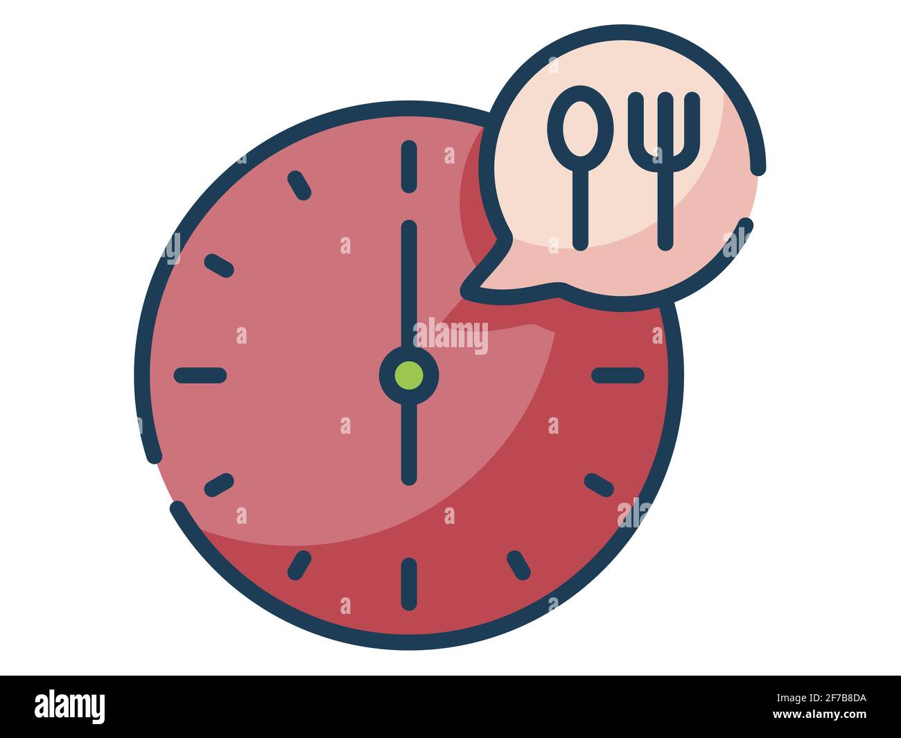 open fasting ramadan time single isolated icon with flat dash or dashed style vector illustration Stock Photo