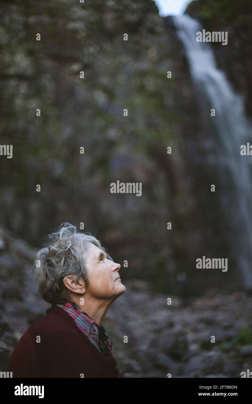 Senior woman looking away Stock Photo