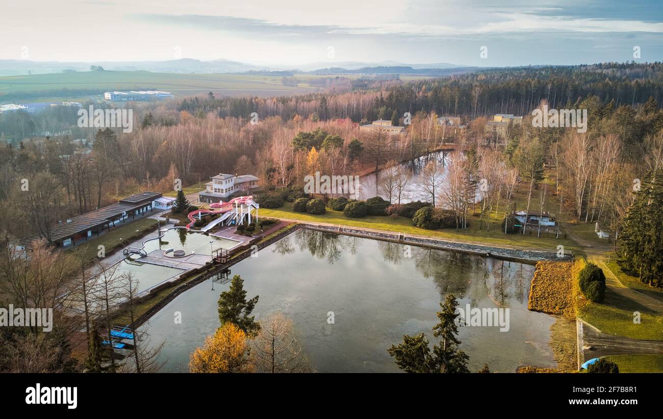 airview of the bath silberteich in seifhennersdorf Stock Photo Alamy