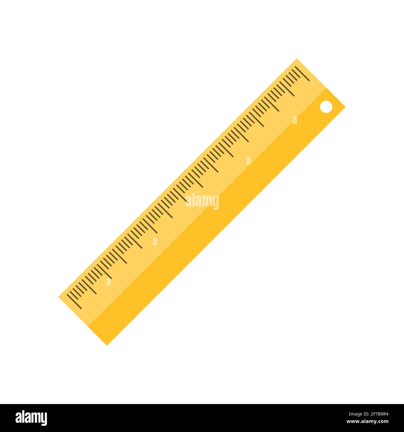 Ruler flat isolated icon. Rule measure length scale meter illustration ...