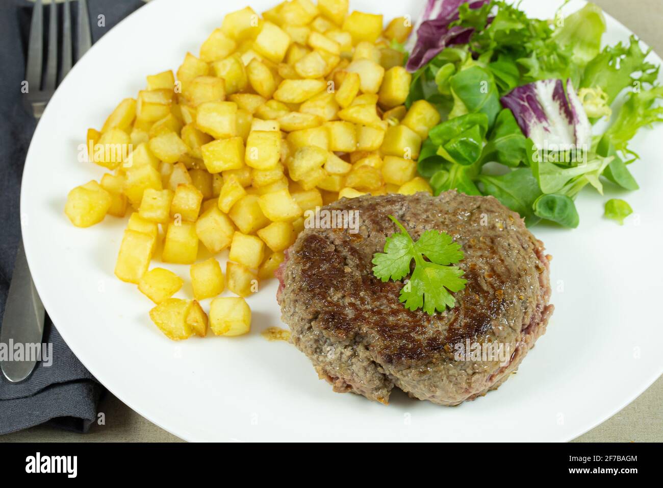 cooked steak and potato Stock Photo - Alamy