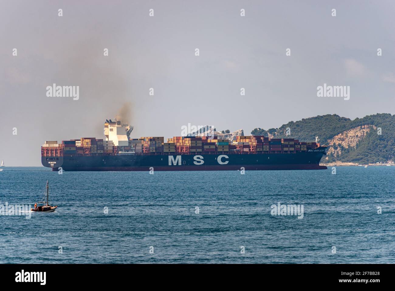 MSC Sara Elena Container Ship, 300meter cargo vessel, owned by
