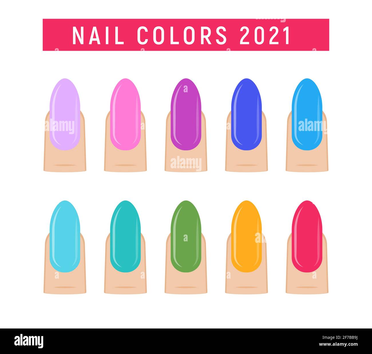 Nail art colors 2021 manicure salon vector finger. Color nails perfect