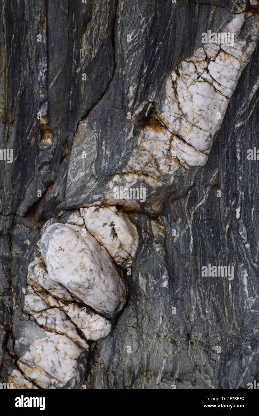 Single Quartz Veins in Rock #3 Stock Photo