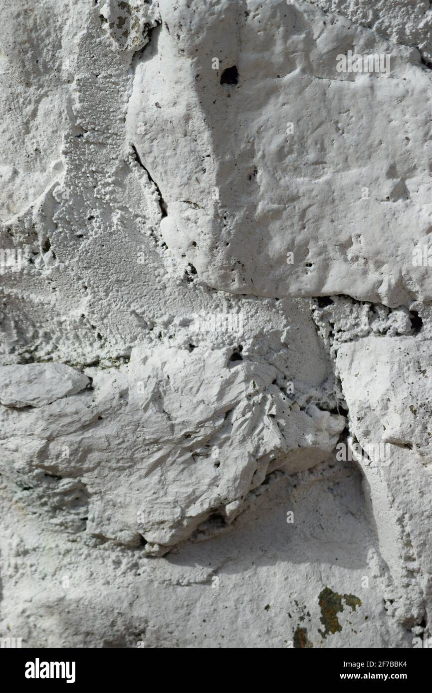 White Washed Stone Wall #3 Stock Photo