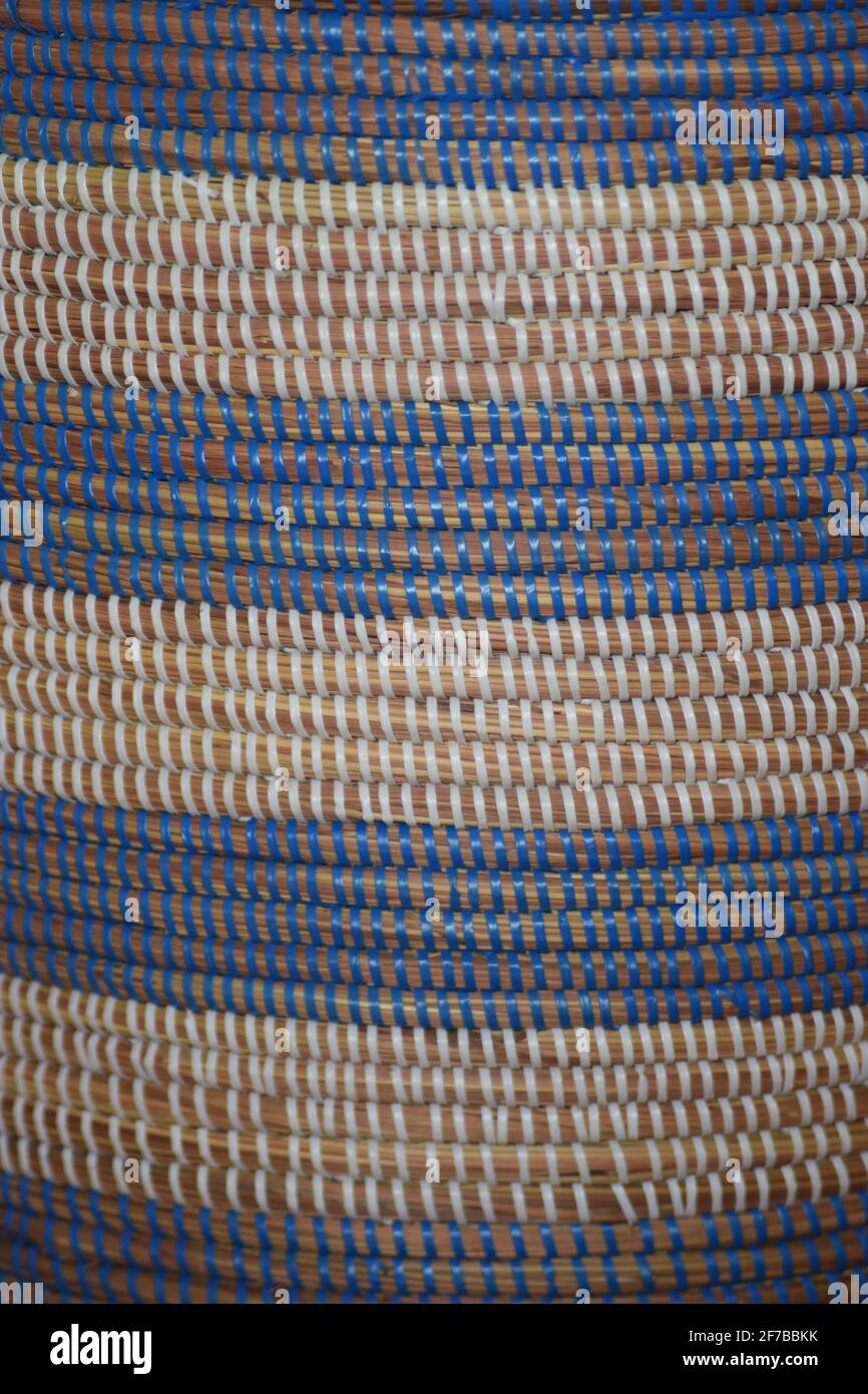 Side of Wicker Basket Stock Photo
