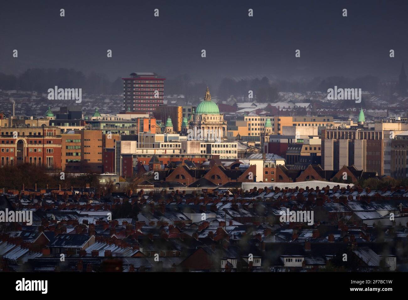 View over Belfast City Centre from South East Stock Photo