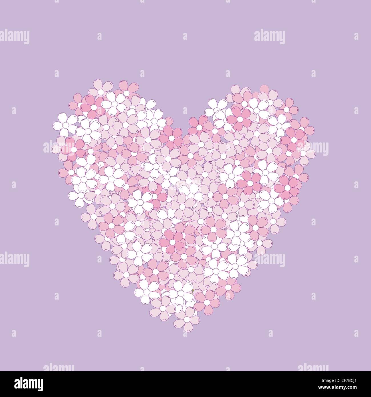 Heart in petals pink Stock Vector Images - Alamy
