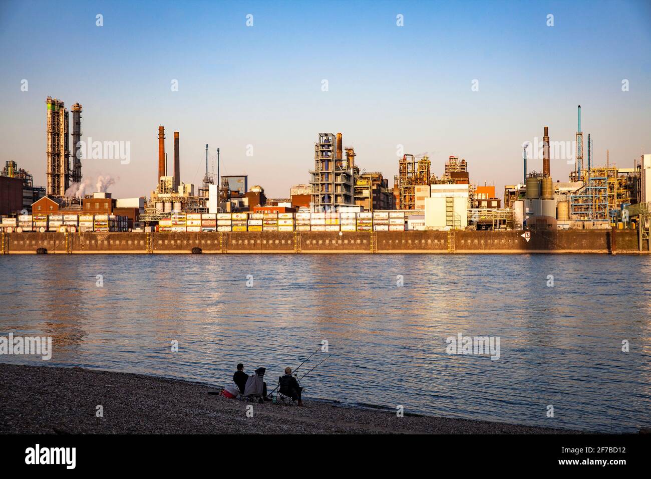 view over the Rhine to the Chempark, former known as the Bayerwerk