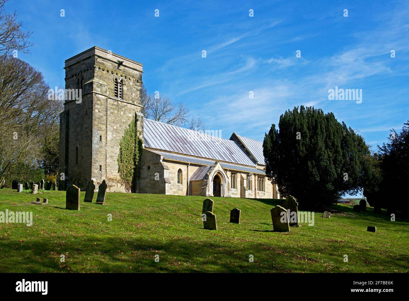 St Peter's Church in the village of Langtoft, East Yorkshire, England UK Stock Photo