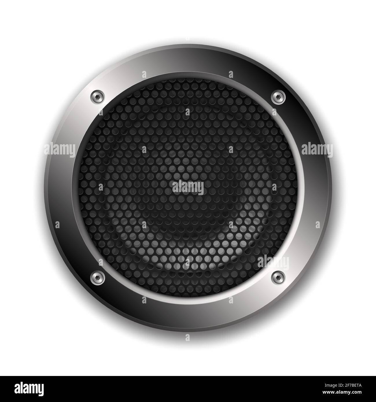 Realistic 3d audio speaker icon with mesh. Vector illustration. Stock Vector