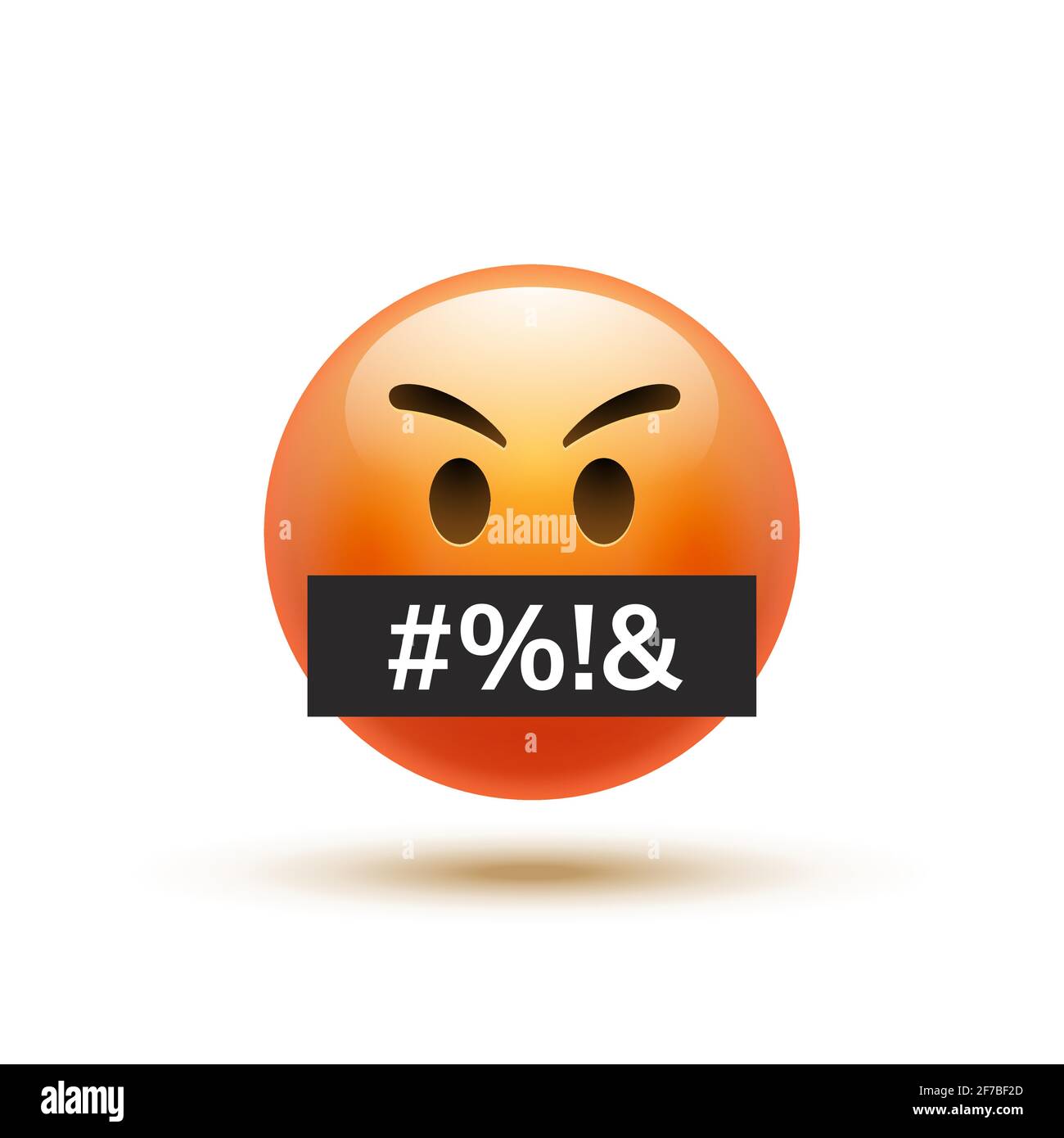 Angry Emoji Curse Emoticon Swear Word Reaction Bad Emoji Face Icon Stock Vector Image And Art Alamy