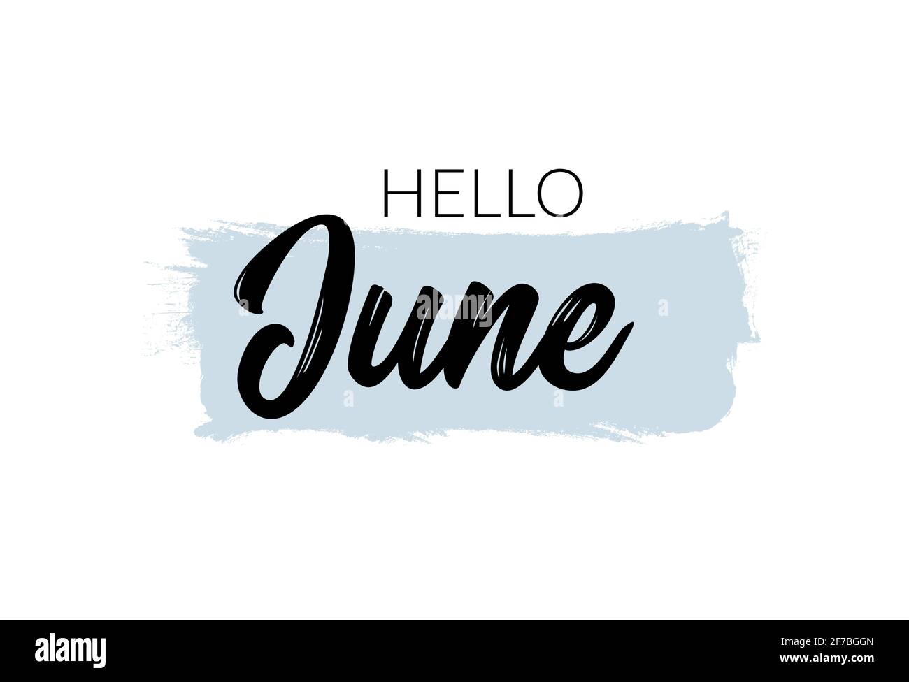 Hello june banner illustration lettering vector logo typography Stock