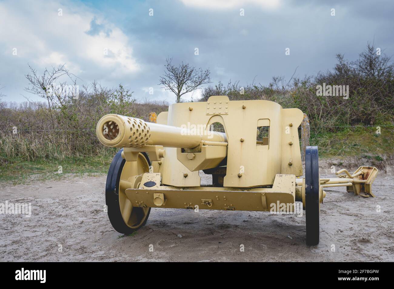 German Artillery World War 2, Bunkers Ouddorp, The Netherlands Stock Photo