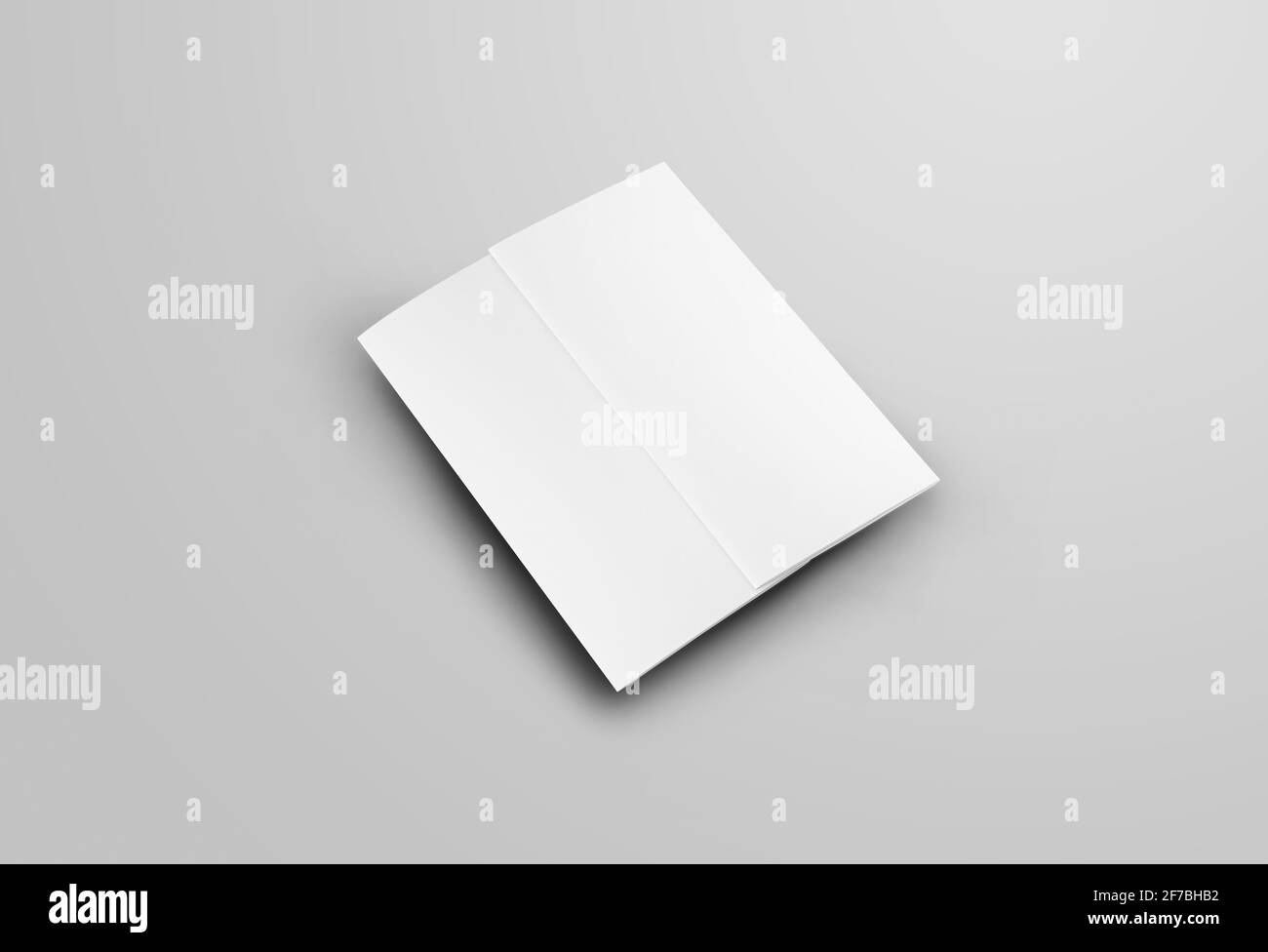 Mockup of closed empty folded trifolds, standard size, for design