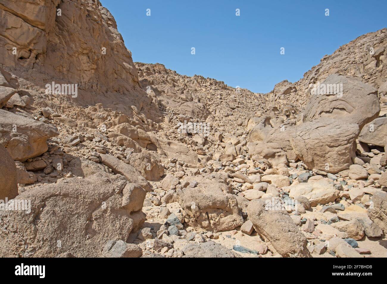 Rocky mountain slope landscape in an arid desert environment Stock Photo