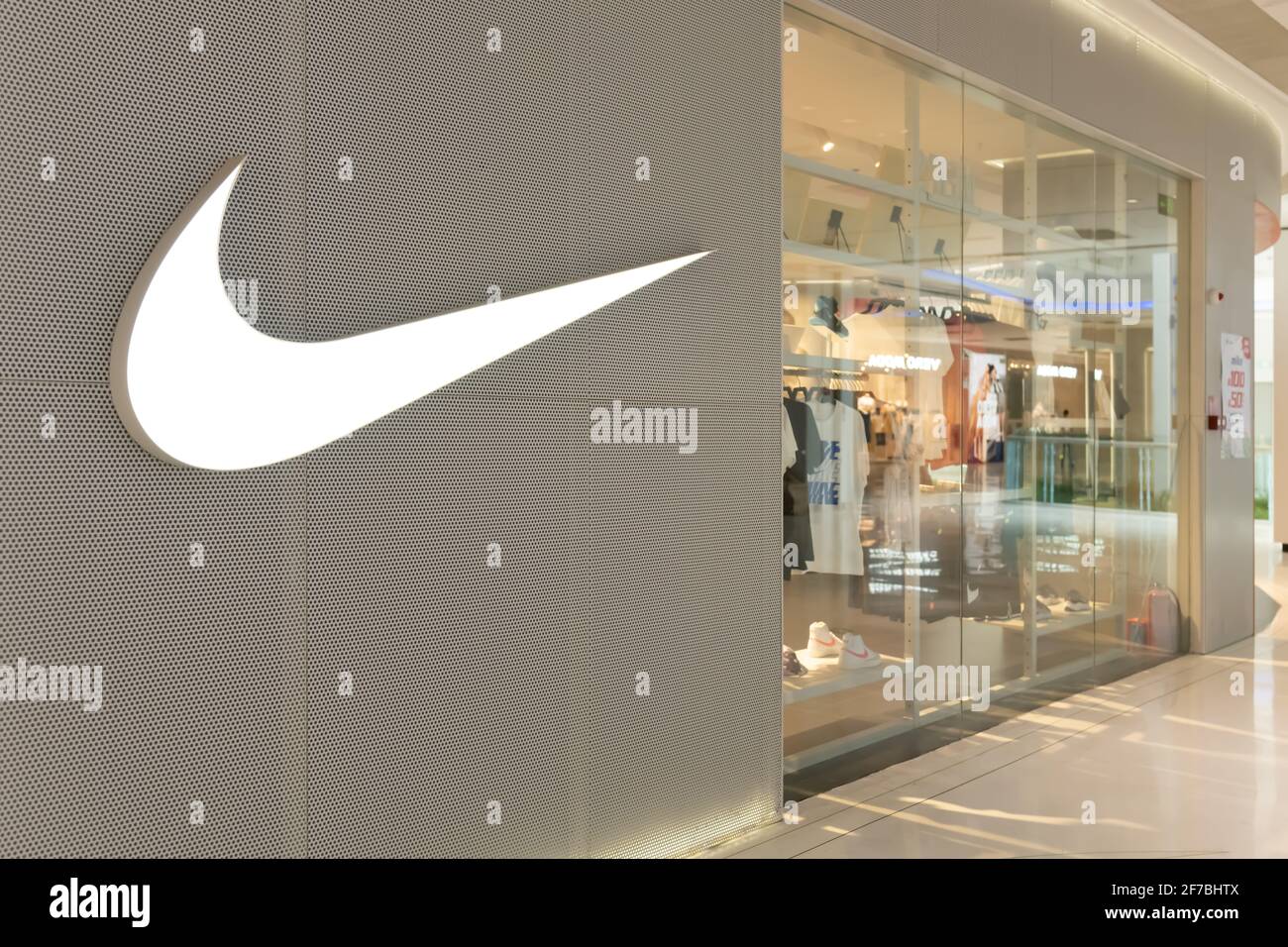 ZHONGSHAN GUANGDONG China-April 1 2021:Nike logo and the shop in a shopping  mall Stock Photo - Alamy